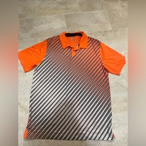 Nike Dri-Fit Tour High Stretch Colorblock Golf Polo Shirt Orange Men's L